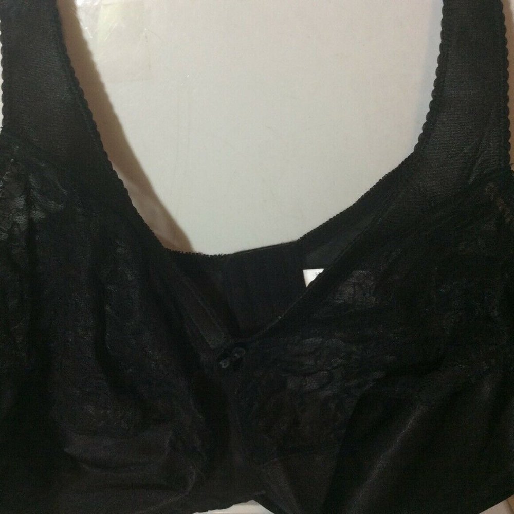 Glamorise Lace No Wire Bra 52H Black CN782